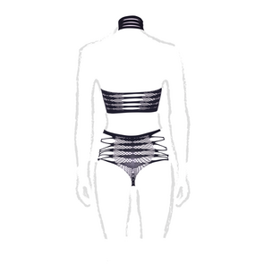 Carpo XLVI - Twee Delen met Col, Crop Top en Pantie - Plus Size