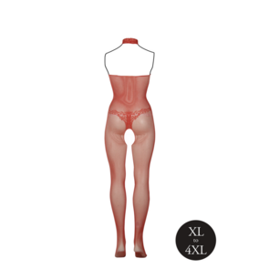 Visnet en Kant Bodystocking - Koning Maat