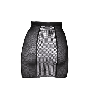 High-Waist Fishnet Rok - One Size - Zwart