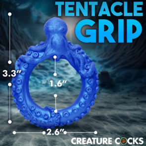 Poseidon's Octo-Ring - Siliconen Cockring - Blauw
