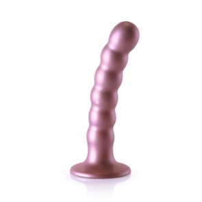 Beaded Silicone G-Spot Dildo - 5'' / 13 cm - Roségoud