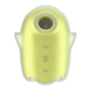 Glowing Ghost - Glow in the Dark - Dubbele Air Pulse Vibrator - Geel