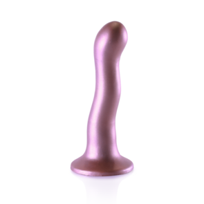 Ultra Zachte Silicone Curvy G-Spot Dildo - 7'' / 17 cm - Roségoud