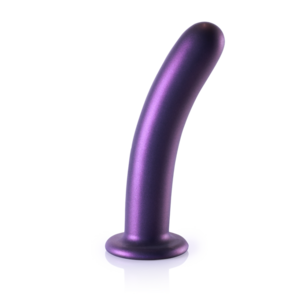 Zachte Siliconen G-Spot Dildo - 7'' / 17 cm - Metallic Paars