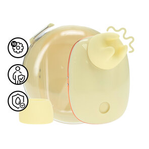 Dreamsicle - Compact AirTap Vibrator met Twee Hoofdaccessoires - Geel