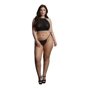 Feestelijke Strass Top en String - Plus Size