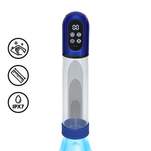 Engage - Automatische Waterdichte Penis Pomp en Masturbator - Metallic Blauw