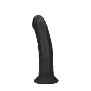 Dual Density Silicone Gebogen Realistische Dildo met Zuignap - 6 / 15,5 cm - Zwart