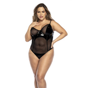 Bodysuit - 1X/2X - Wet Zwart