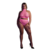 Turtleneck en Hoge Taille Slip - Plus Size - Neon Roze