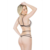 Kant Bralette, Slip en Crotchless Harness - Één maat