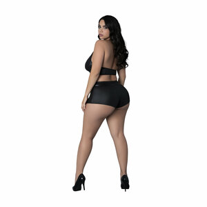 Thalia - Haltertop en Shorts met Ringen en Studs - 2X - Zwart