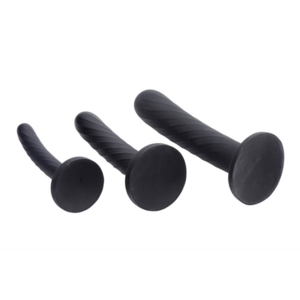 Strap-on Siliconen 3-delige set - Zwart
