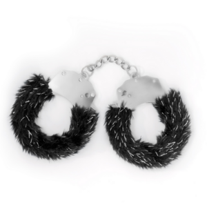 Spangle - Esposas de metal con peluche - Negro