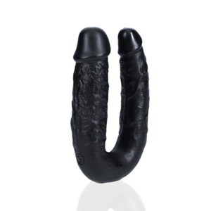 U Vormige Dubbele Dildo 5 / 12,7 cm - Zwart