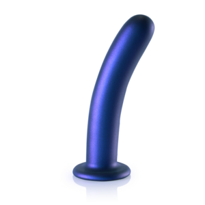 Zachte Silicone G-Spot Dildo - 7'' / 17 cm - Metallic Blauw