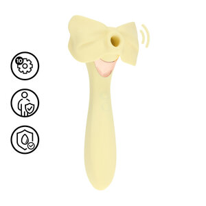 Darling - AirTap Wand Vibrator met Vijf Koppen Accessoires - Geel
