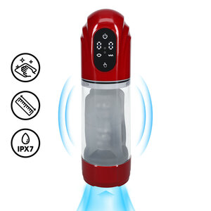 TechnoThrust - Automatische Waterdichte Masturbator Pomp - Metallic Rood