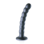 Beaded Silicone G-Spot Dildo - 6.5'' / 16,5 cm - Gunmetal