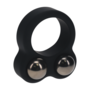 Anillo de pene doble pesado de silicona líquida - Negro