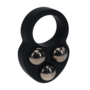 Anillo de pene de silicona líquida con triple peso - Negro
