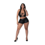 Thalia - Haltertop en Shorts met Ringen en Studs - 2X - Zwart