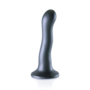 Ultra Soft Silicone Curvy G-Spot Dildo - 7'' / 17 cm - Gunmetal