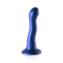 Ultra Zachte Siliconen Curve G-Spot Dildo - 7'' / 17 cm - Metallic Blauw