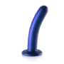 Zachte Silicone G-Spot Dildo - 6'' / 14,5 cm - Metallic Blauw