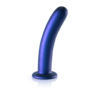 Zachte Silicone G-Spot Dildo - 7'' / 17 cm - Metallic Blauw