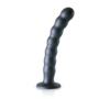 Beaded Silicone G-Spot Dildo - 8'' / 20,5 cm - Gunmetal