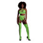 Twee Delige Set met Crop Top en Kousen - One Size - Neon Groen
