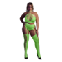 Twee-delige set met crop top en kousen - Plus Size - Neon Groen