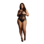 Contrast Net Teddy - Plus Size