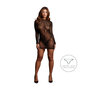 Roxy - Sexy Leopard Mesh Cheeky Dress - One Size - Black