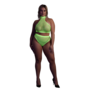Turtle Neck en High Waist Slip - Plus Size - Neon Groen