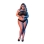 Halter Bandeaux en Panty Set - 2X - Zwart