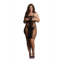 Knie-lange Kant- en Visnetjurk - Plus Size