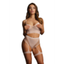2-delige BH-set met jarretels - One size - Roze
