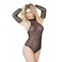 Fetish Visnet Teddy met Handschoenen - Plus Size