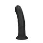 Dual Density Silicone Gebogen Realistische Dildo met Zuignap - 7 / 18,5 cm - Zwart