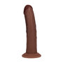 Dual Density Silicone Gebogen Realistische Dildo met Zuignap - 8 / 20,5 cm - Bruin