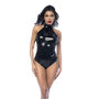 Lace-up Halter Bodysuit - S - Glanzend Zwart