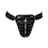 Taurus - Imitation Leather Chastity Cage Thong - One Size - Black_