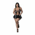 Anastasia - Cami Open Scrotch Rok Panty en Bh met Ringen en Studs - 2X - Zwart_