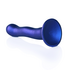 Ultra Zachte Siliconen Curve G-Spot Dildo - 7'' / 17 cm - Metallic Blauw_