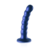 Beaded Silicone G-Spot Dildo - 5'' / 13 cm - Metallic Blauw_