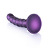 Beaded Silicone G-Spot Dildo - 5'' / 13 cm - Metallic Paars_