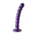 Beaded Silicone G-Spot Dildo - 6,5'' / 16,5 cm - Metallic Paars_