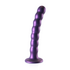 Beaded Silicone G-Spot Dildo - 6,5'' / 16,5 cm - Metallic Paars_